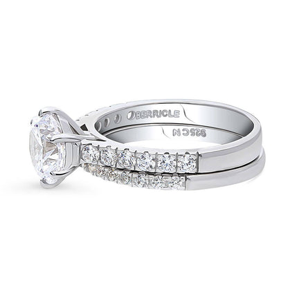 Solitaire 2ct CZ Ring Set in Sterling Silver