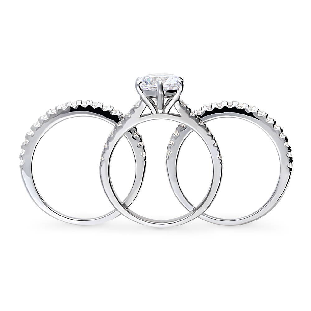 Alternate view of Solitaire 2ct CZ Ring Set in Sterling Silver, 8 of 15