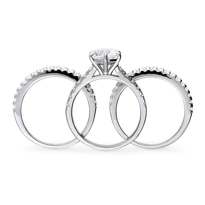 Solitaire 2ct CZ Ring Set in Sterling Silver