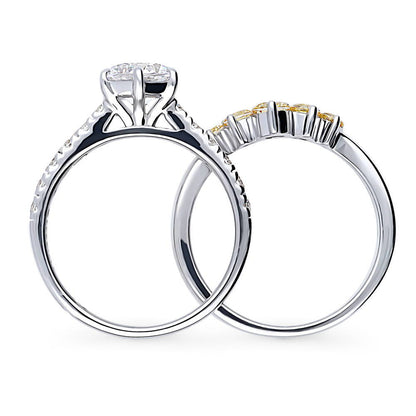 5-Stone Solitaire 1.25ct CZ Ring Set in Sterling Silver