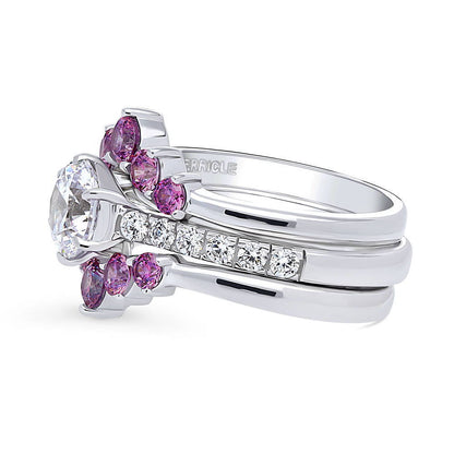 Solitaire 5-Stone Wishbone 1.25ct CZ Ring Set in Sterling Silver