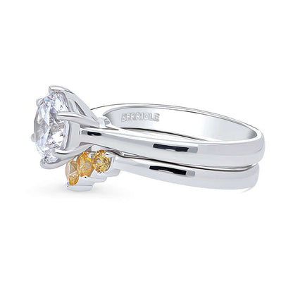 5-Stone Solitaire 2ct CZ Ring Set in Sterling Silver