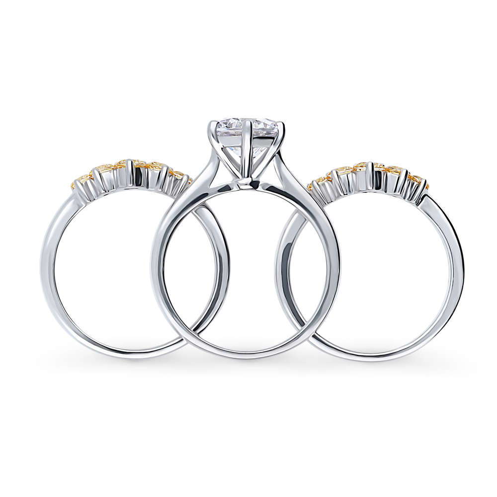 Alternate view of 5-Stone Solitaire 2ct CZ Ring Set in Sterling Silver, 8 of 19
