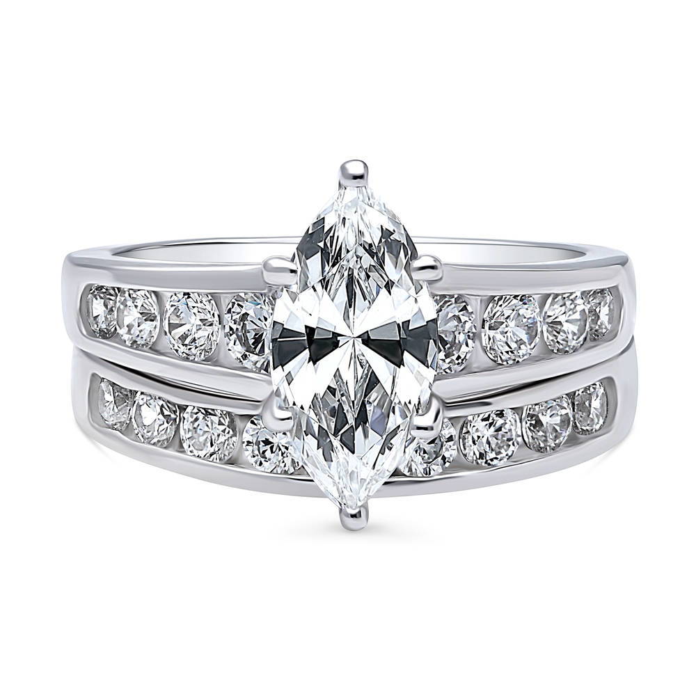 Solitaire 1.6ct Marquise CZ Statement Ring Set in Sterling Silver