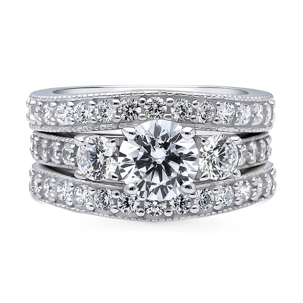 3-Stone 1.25ct CZ Ring Set in Sterling Silver