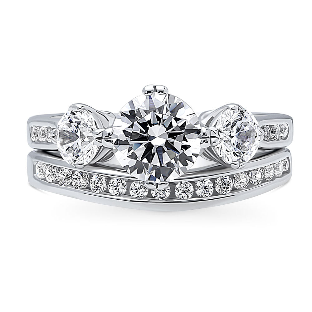 3-Stone 1.25ct CZ Ring Set in Sterling Silver