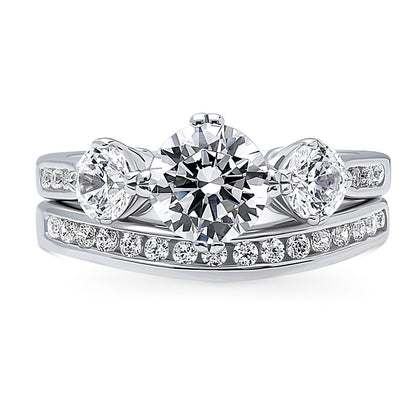 3-Stone 1.25ct CZ Ring Set in Sterling Silver