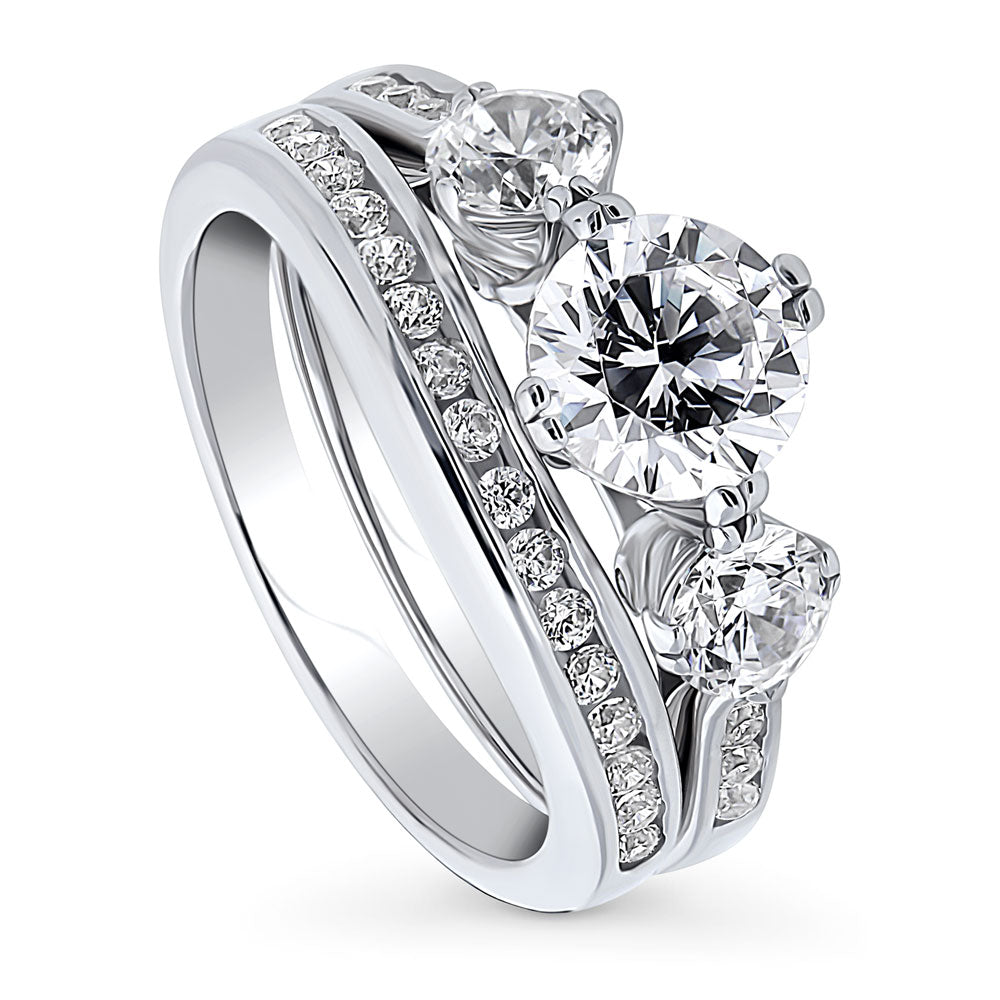 3-Stone 1.25ct CZ Ring Set in Sterling Silver