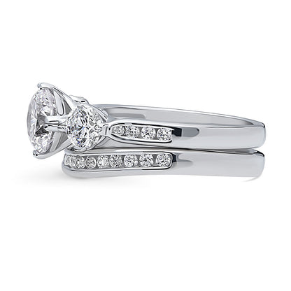3-Stone 1.25ct CZ Ring Set in Sterling Silver