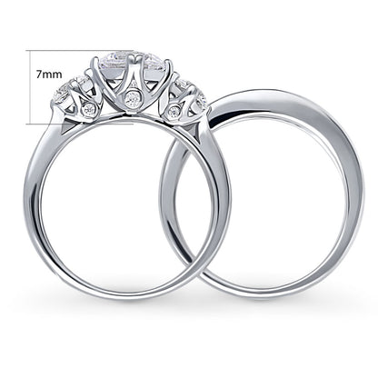 3-Stone 1.25ct CZ Ring Set in Sterling Silver