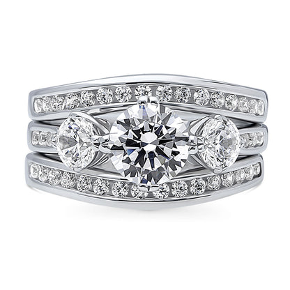 3-Stone 1.25ct CZ Ring Set in Sterling Silver