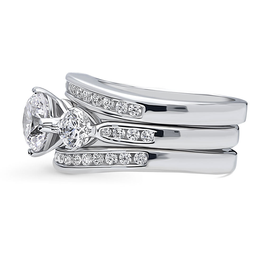 3-Stone 1.25ct CZ Ring Set in Sterling Silver