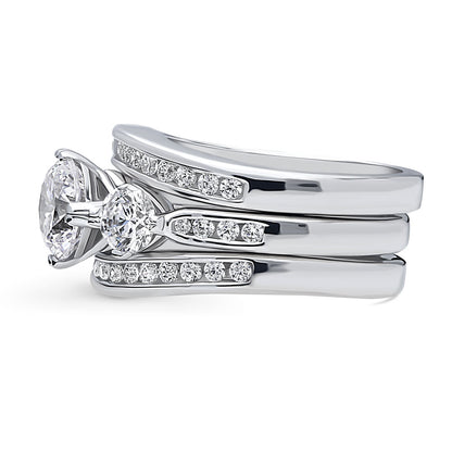 3-Stone 1.25ct CZ Ring Set in Sterling Silver