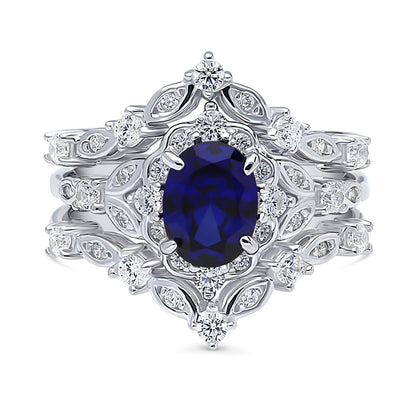 Halo Art Deco Chevron V Shaped CZ Ring Set in Sterling Silver