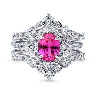 Halo Art Deco Chevron V Shaped CZ Ring Set in Sterling Silver