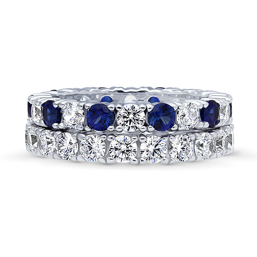 CZ Eternity Ring Set in Sterling Silver, 1 of 12