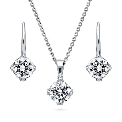 Solitaire 2ct/4ct CZ Set in Sterling Silver
