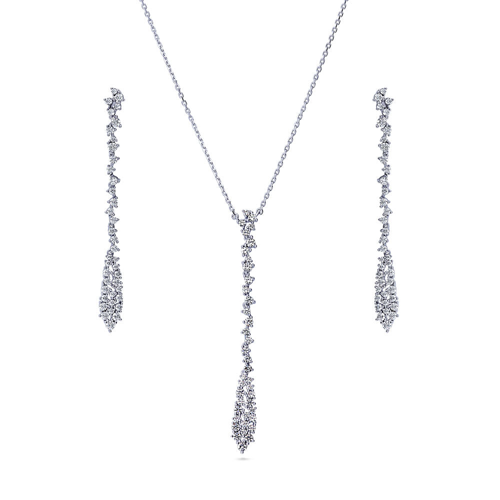 Cluster Teardrop CZ Set in Sterling Silver, 1 of 10