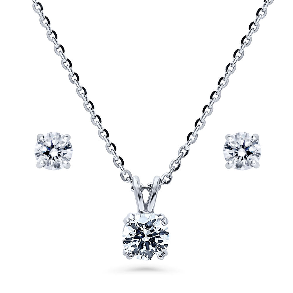 Solitaire 0.8ct/0.9ct CZ Set in Sterling Silver